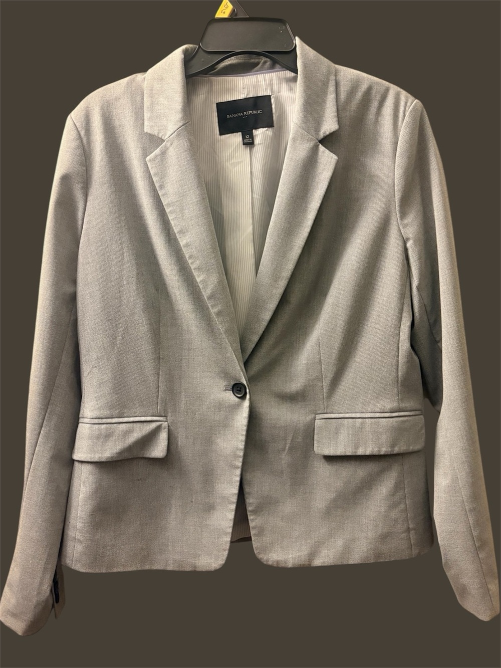 Banana Republic Light Gray Single-Button Women's Blazer